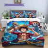 Luffy Patterned Pillowcase & Duvet Cover Set Anime Bedding for Bedroom Decor Nice Present for Fans.-TING