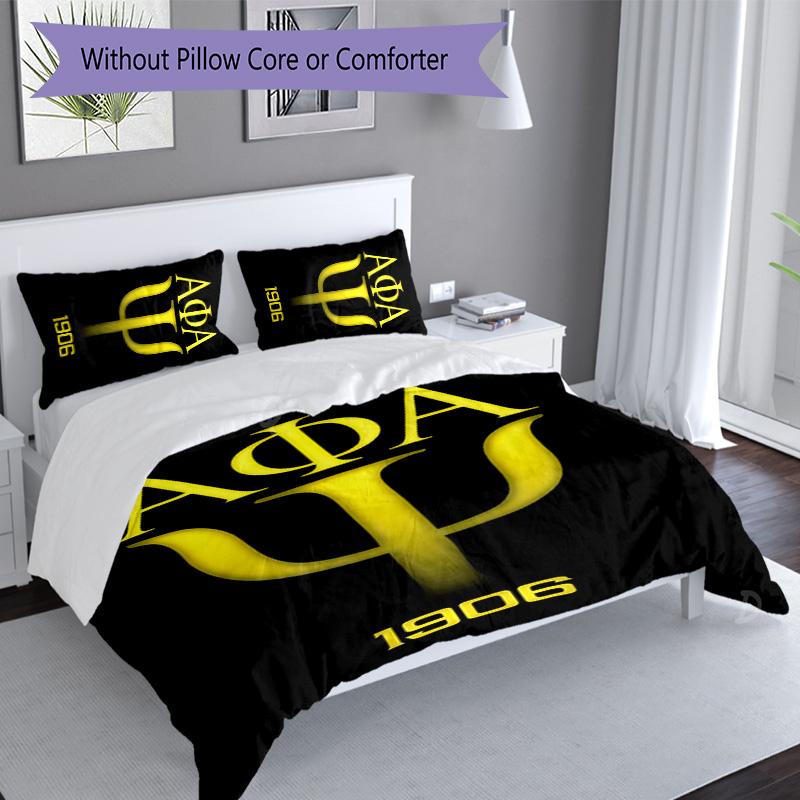 3pcs Alpha Phi Alpha logo pattern bedding set duvet cover set includes duvet cover &pillowcases, perfect all season bedroom decoration & gift