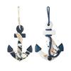 Nautical Wooden Ornament with Rope Beach Ocean Theme Wall Art Rustic Coastal Door Hanging Ornament for Bedroom Living Room Decor