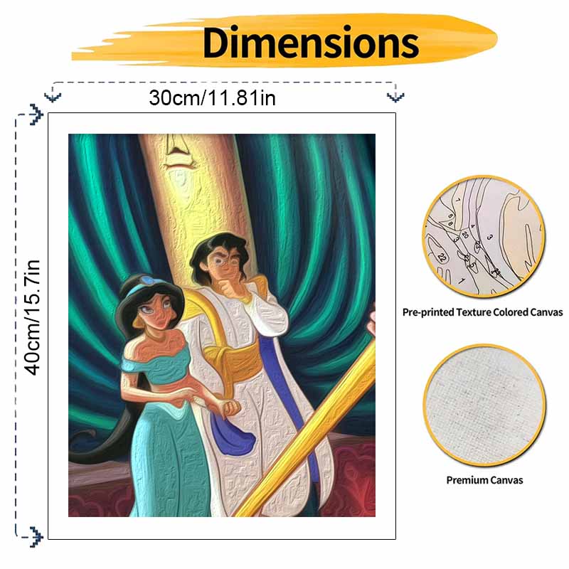 Disney Aladdin Jasmine oil painting art set handmade diy gift home decoration