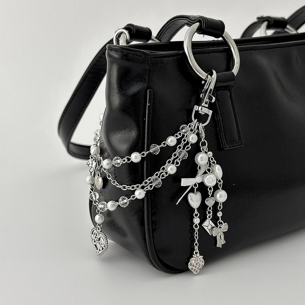 Multi Functional Heart Bows Fringe Charm For Purse or Keychain Accessory Feature Elegant Design And Stylish Appearance