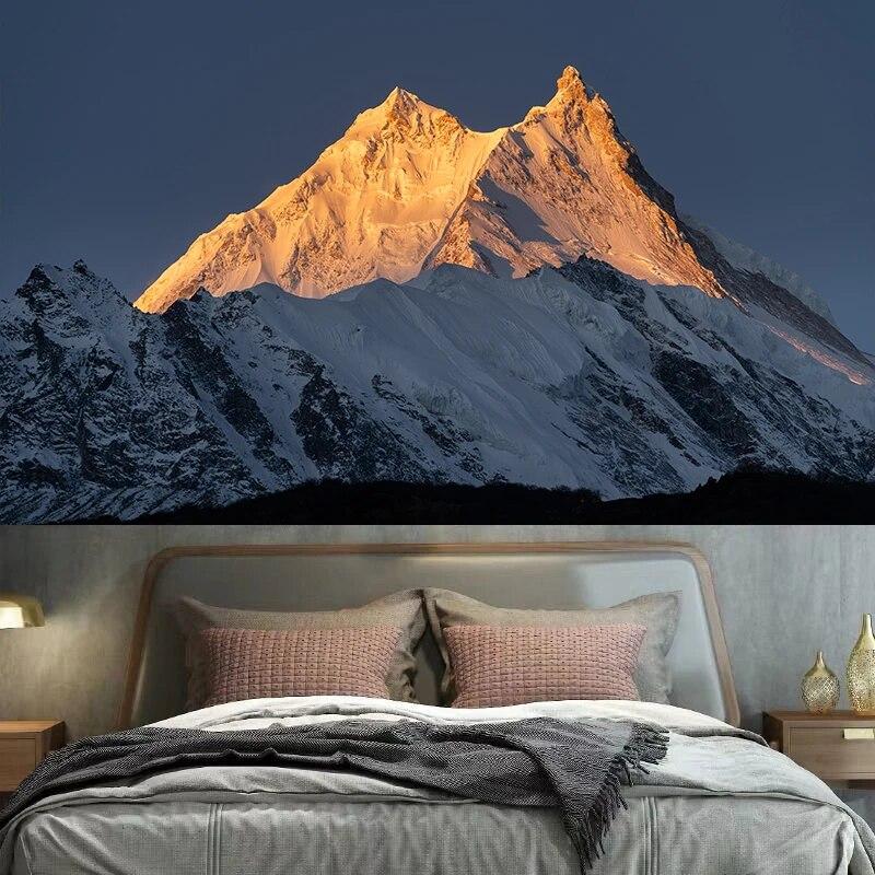 Sunset Peak Natural Landscape Tapestry Wall Hanging Bedroom Dormitory Room  Decoration Background Cloth Home
