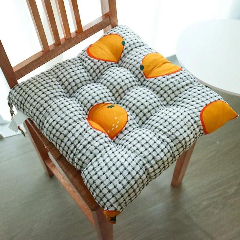 40cm Square Seat Cushion, Chair Cushion, Thickened Linen Chair Backrest Pillow, with Anti Slip Tape, Suitable for Home Use
