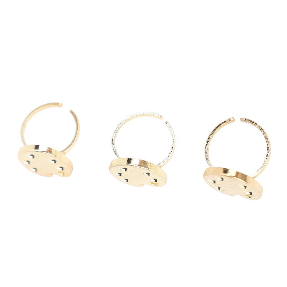 3Pcs 2.6*1.95*2.6CM Nail Art Palette Aluminum Nail Art Display Ring for DIY Practice