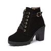 Spring Winter Women Pumps Boots High Quality Lace-up European Ladies Shoes PU High Heels Boots