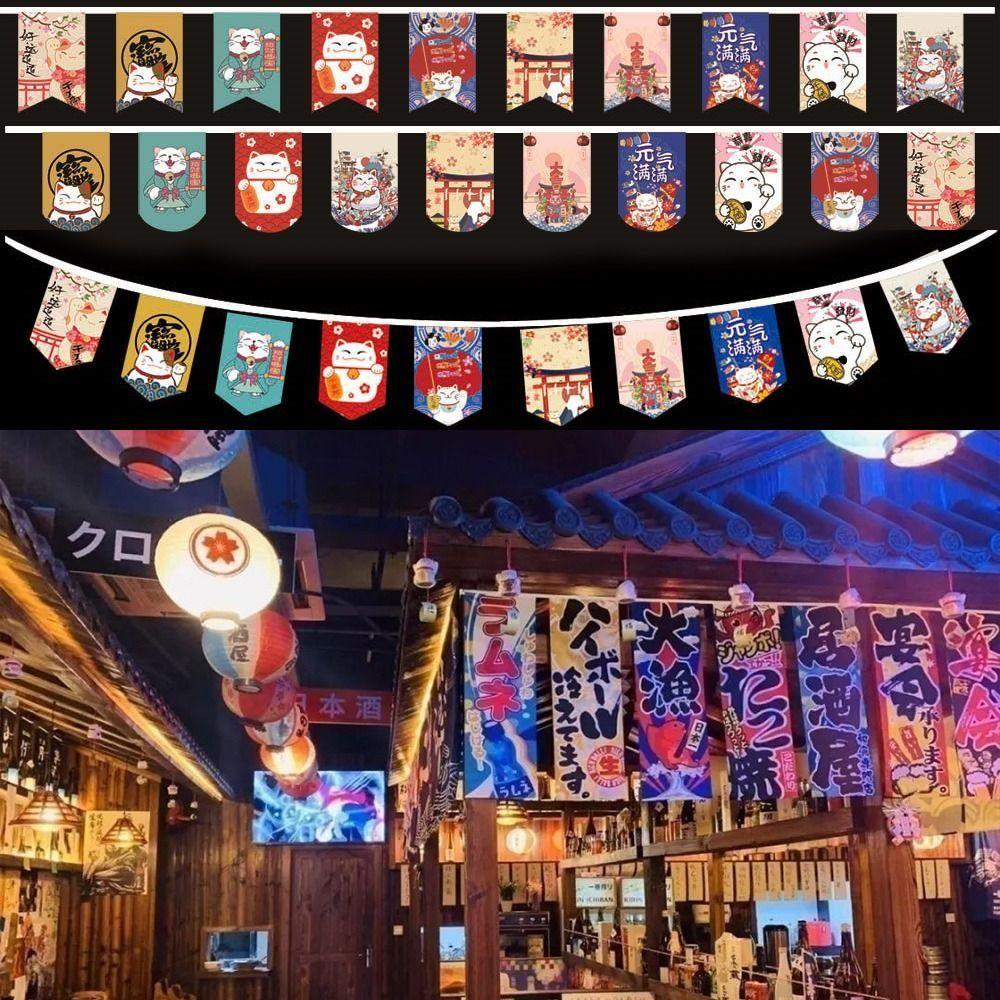 Hot Pot Sushi Japanese Hanging Flag Sashimi Ramen Cuisine Japan Bistro Decorative Banner Cultural Small Colored Flag Party