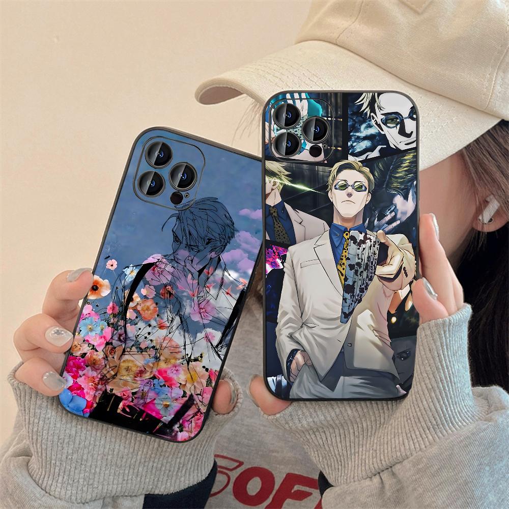 Kento T-Nanami J-Jujutsu K-Kaisen Phone Case For IPhone 16,15,14,13,12,11,XS,XR,X,8,7,Pro,Max,Plus,mini Silicone Black Cover