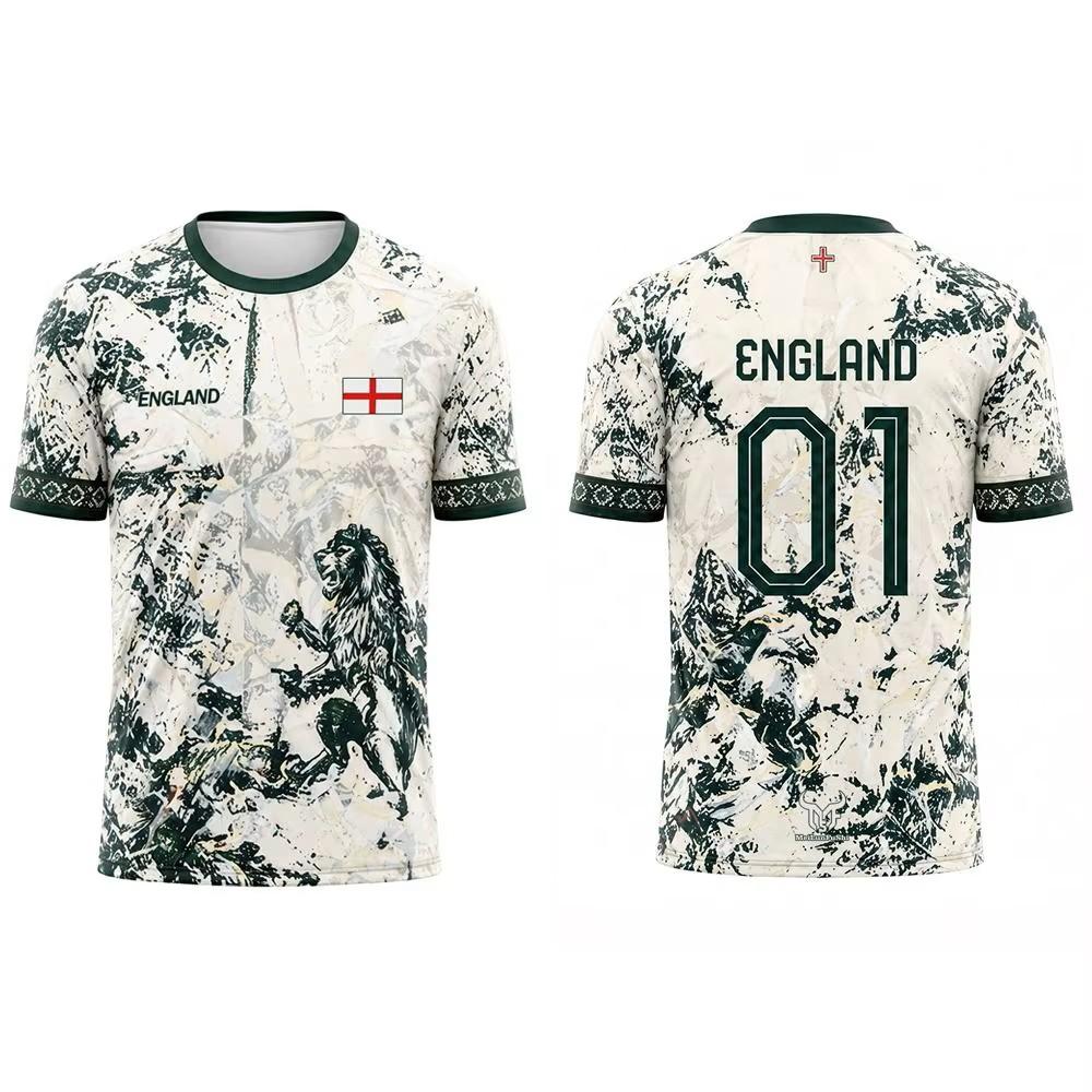 T-shirt Football Soccer National Flag United Kingdom England UK 3D Print CHEER JERSEY Short Sleeve Training Round Neck Sport Uniform Unisex Men Women