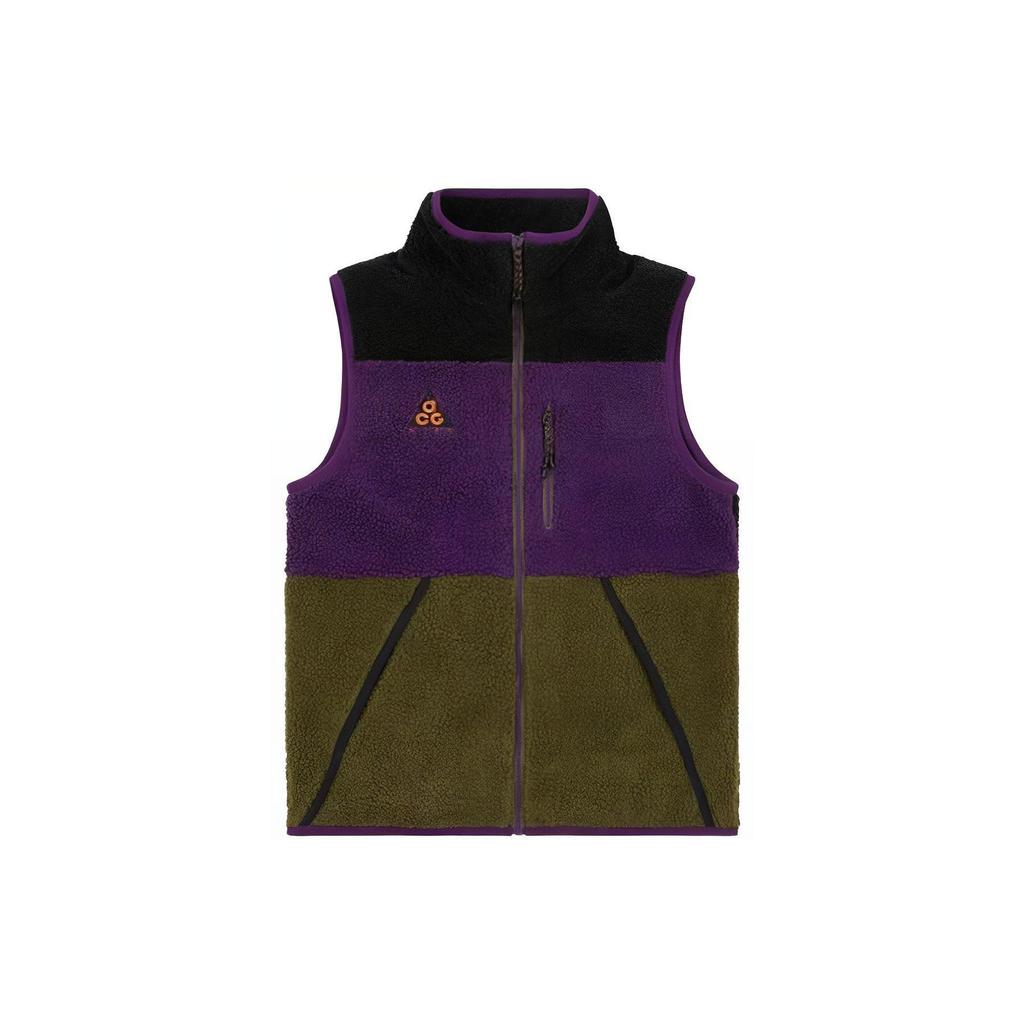 Nike Color Block High Neck Zip Vest Men Vest Purple AT5498-010