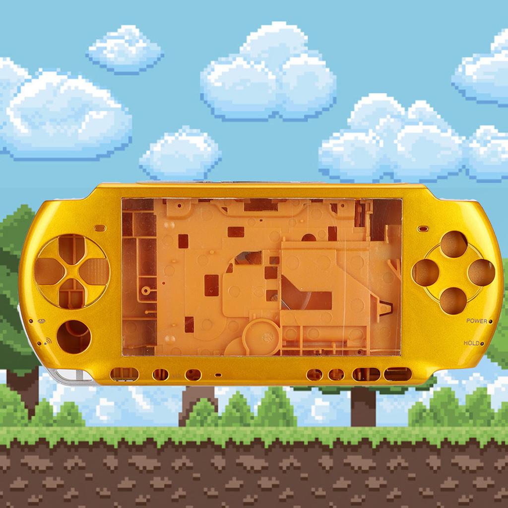 Für PSP3000 Spielkonsole Fall Volle Gehäuse Shell Mit Schraubendreher Tragbare Kompakte(Gelb)