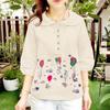 ZANZEA Women Casual Doll Collar Loose 3/4 Sleeve Print Blouse