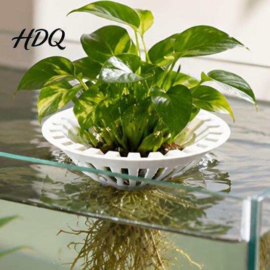 Plastic Hydroponic Planting Fixture 3D Printed Floating Aquarium Plant Holder Water Planter Basket Aquatic Rooting Box Pot Fish Tank Aquascape