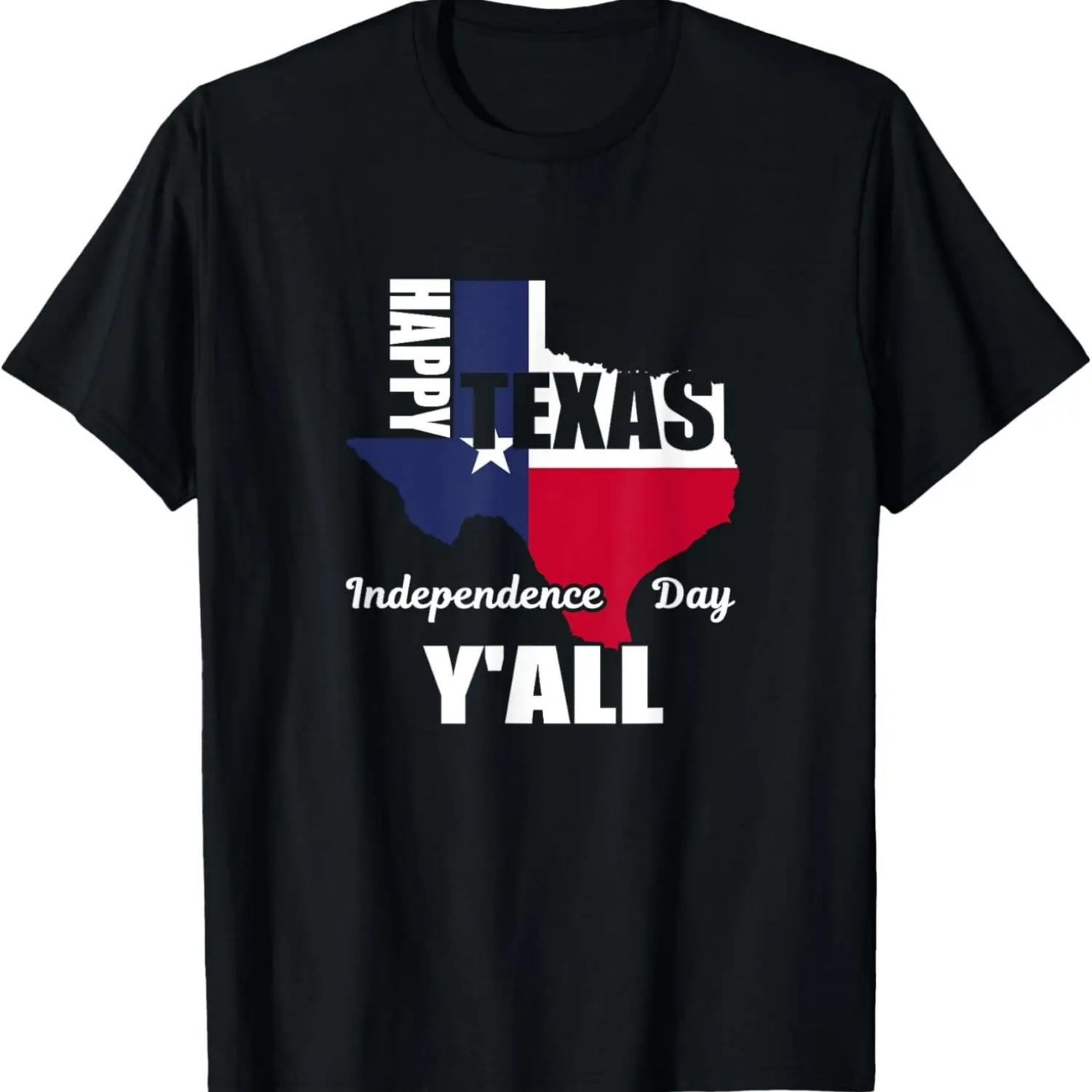 Happy Texas Independence Day Y all T-Shirt _ USA Cowboy Tee S чёрный