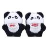 Love Bib Heart Panda Plush Keychain Toy Cartoon Stuffed Doll Gift Decoration
