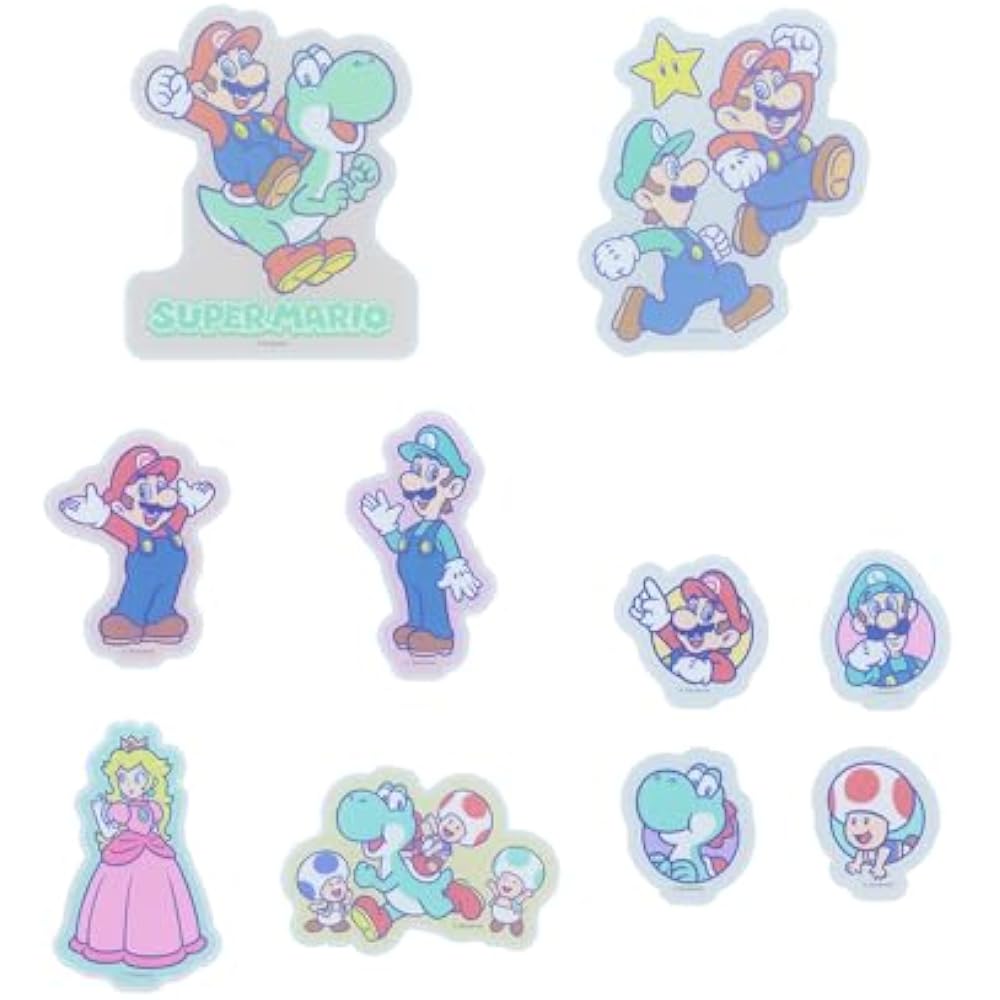 Sun-Star Stationery (Sun-Star Stationery) Super Mario Stickers Assorted Allies S8557799