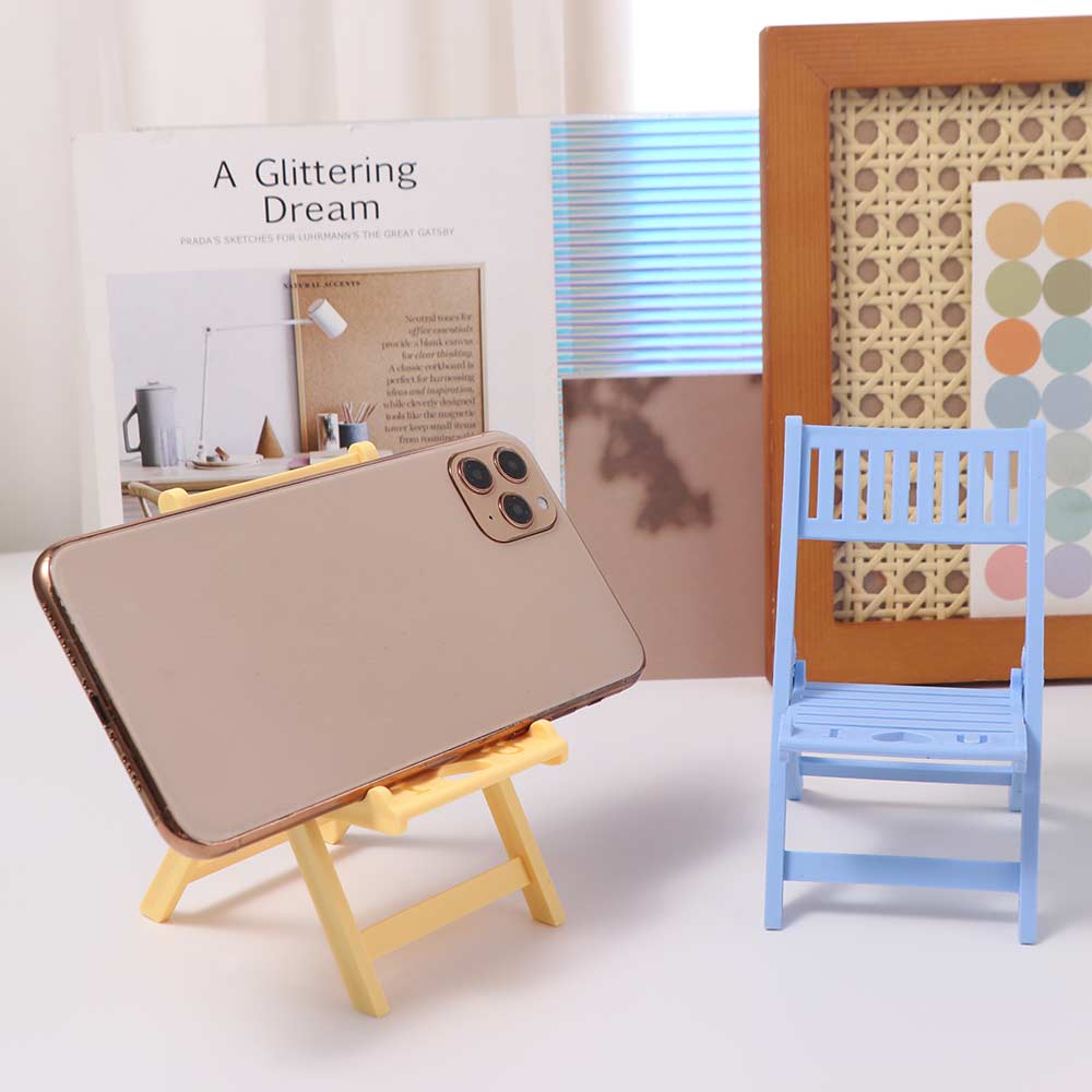 Folding Chair Shape Phone Holer Plastic Cell Phone Bracket Cute Cellphone Stand  Girl Student