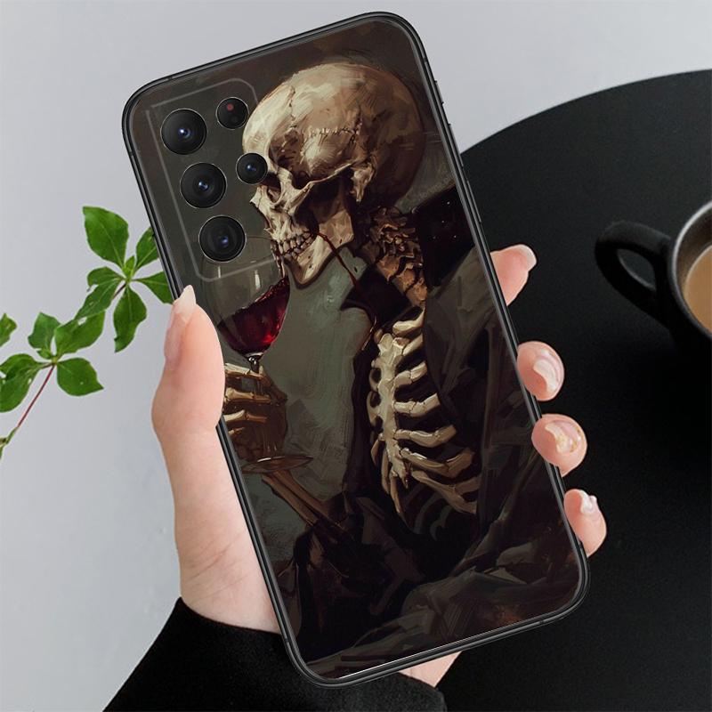 Phone Case For Samsung A55 A16 A56 A36 A35 A15 A53 A54 A33 A34 A25 A05S A52 A52S A14 A26 A71 Skeleton Art