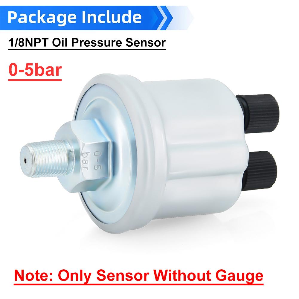 

Universal 1/8NPT Engine Oil Pressure Sensor 10mm 0-5BAR 0-10BAR Sender Alarm Oil Press Sensor For Car Generator Diesel Engine