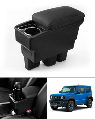 Auto Spec Car Armrest Console Box for Suzuki New Jimny Multifunctional Car Storage Box Includes Drink Small Item Car Easy Black (JB64W/JB74W,