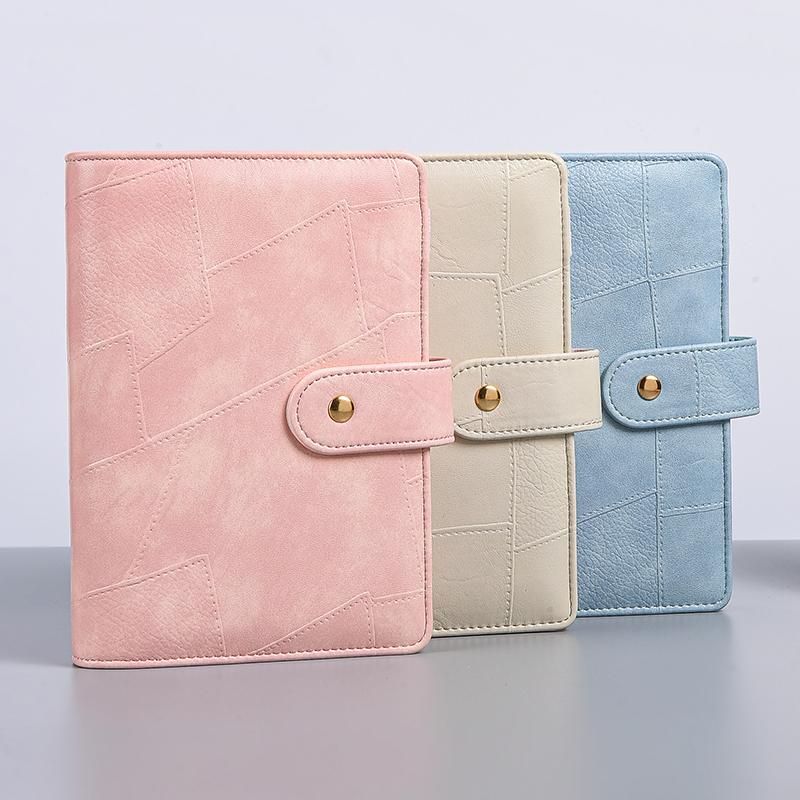 A6 Splicing Retro Style PU Leather DIY Binder Notebook Only Cover Diary Books Schedule Covers School Stationery