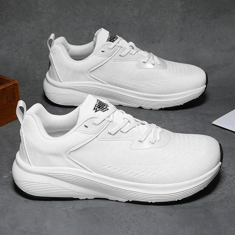 

Men s Sneakers Breathable Running Shoes Lightweight Walking Shoes for Men Non Slip Gym Training White Sports Shoes Men 46 білий