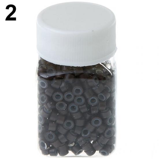 500Pcs Silicone Aluminum Micro Link Beads Rings for Feather Hair Extensions Cosmetic