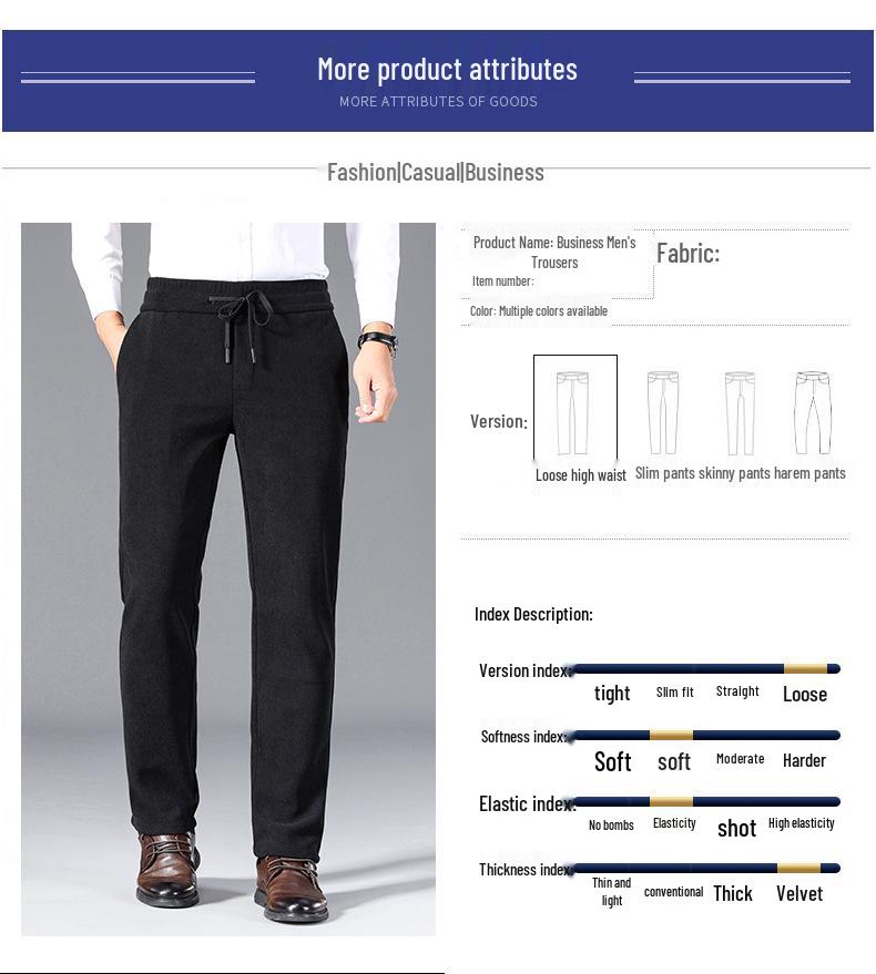 Pánské manšestrové kalhoty s fleecovou podšívkou - Elastické, volného střihu, s rovnými nohavicemi na podzim a zimu