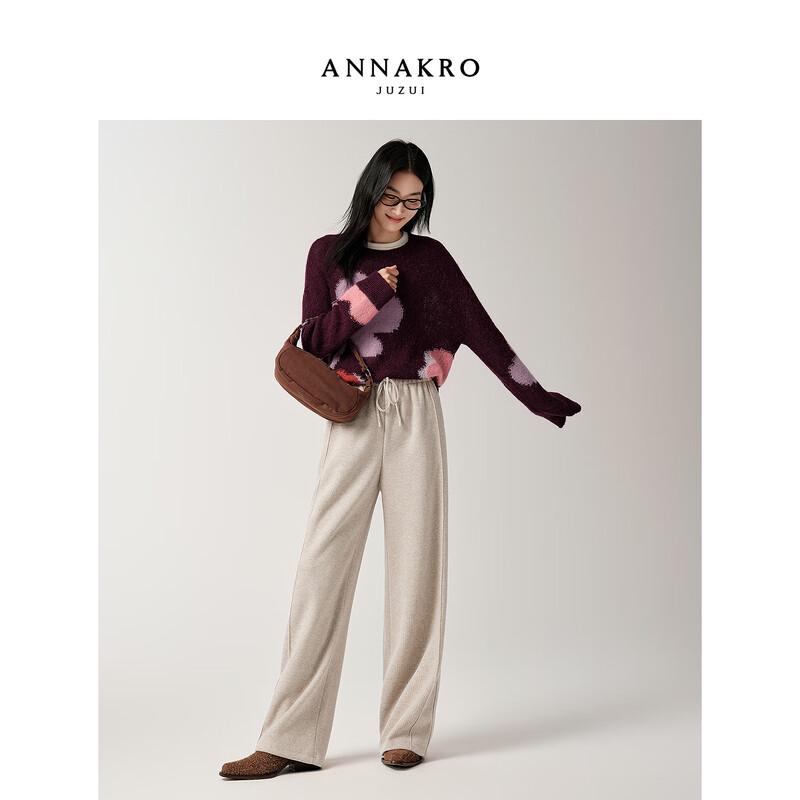 JUZI Annakou Women's Retro Jacquard Knit Sweater