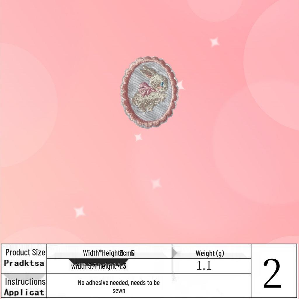 Cute Cartoon Embroidered Cloth Patch Hair Clip - DIY Clothing Decoration Applique (No Glue)