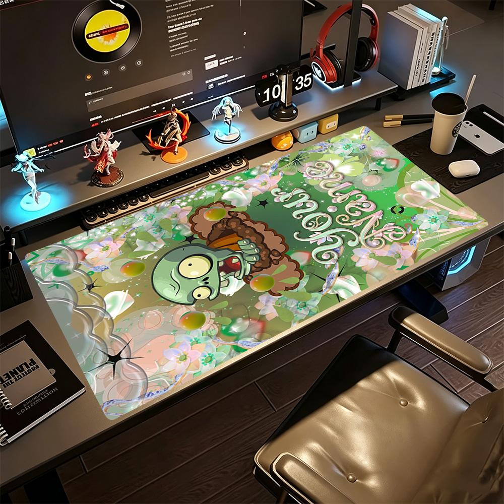 Plants Vs. Zombies Personalized Text Mouse Pad Keyboard Mat Desktop Mouse Pad Non-Slip Rubber Bottom Computer Desk Office Decoration Accessory