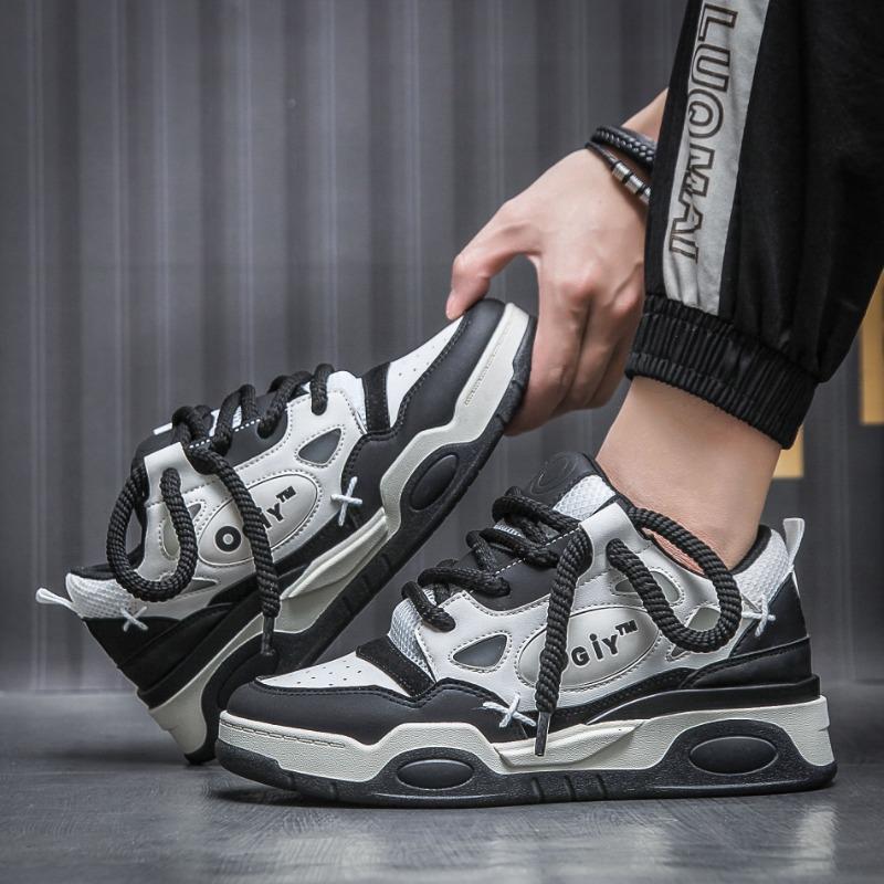 Fashion Sneakers for Men Anti Slip Comfort Platform Sneakers Men's Breathable Casual Leather Sneakers Run Tennis Shoes Zapatillas Hombre