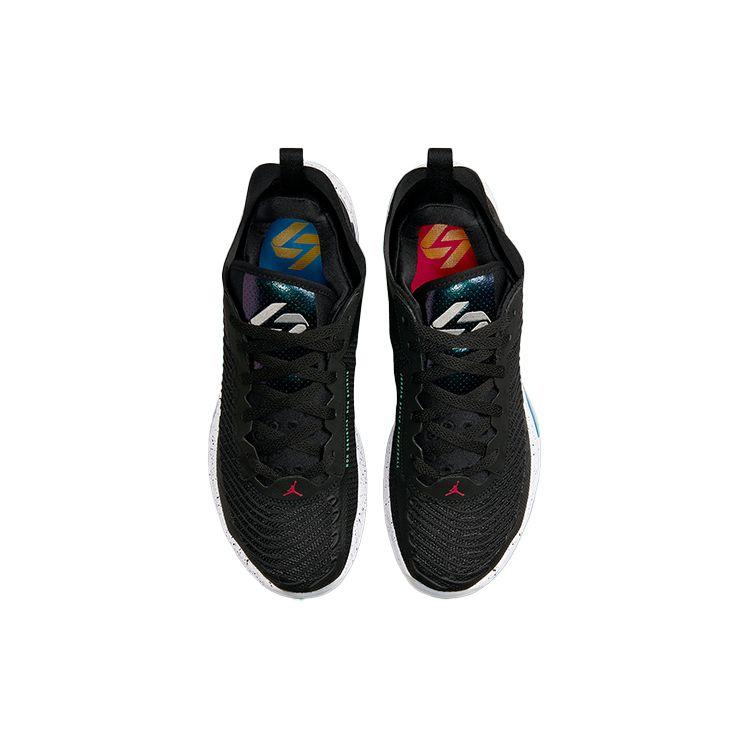 Air Jordan Luka 1 PF No Translation Men Sneakers Black Metallic-Silver Signal-Blue FB1800-004