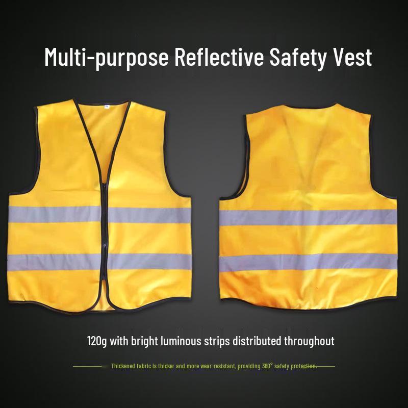 Reflective Safety Vest for Night Workers: Traffic and Construction Use, Customizable Golden Yellow XL