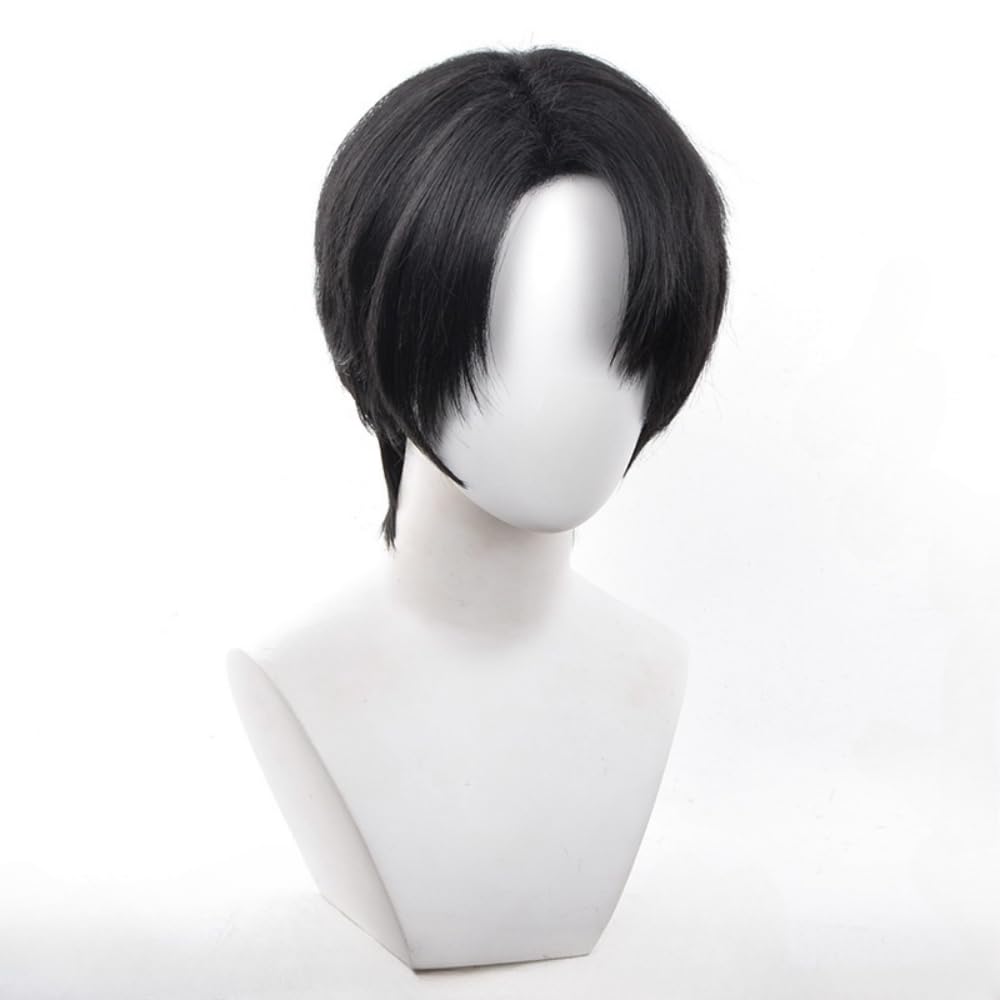 RyuuCos Attack on Titan Levi Ackerman Cosplay Heat Costume Perfect for School Cultural and Festivals Wig, Hairnet, Resistant, Disguise, Gift, Events,