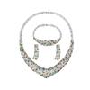 Women's Color Zircon Necklace Earrings Bracelet Ring Set Bridal Wedding Dress Jewelry Premium Jewelry