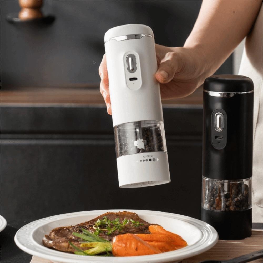 Wireless Electric Salt and Pepper Grinder Adjustable Burr Kitchen Spices Grinding Bottle Steak