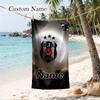 BJK FC Custom Name Printed Beach Towel Personalized Soft Towel For Swimming Beach Travel