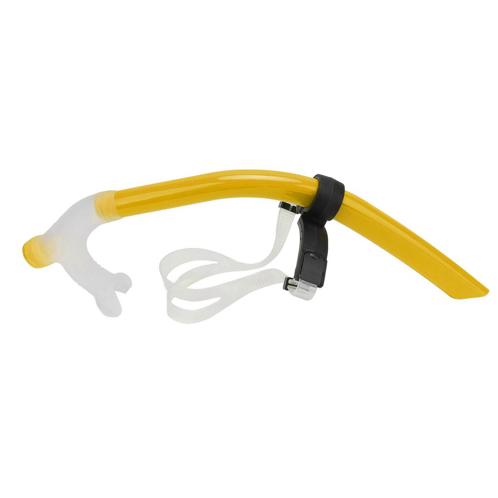 Swimming Snorkel Reduced Drag Silicone Swimming Breathing Tube with Adjustable Head Brace for Snorkeling Diving