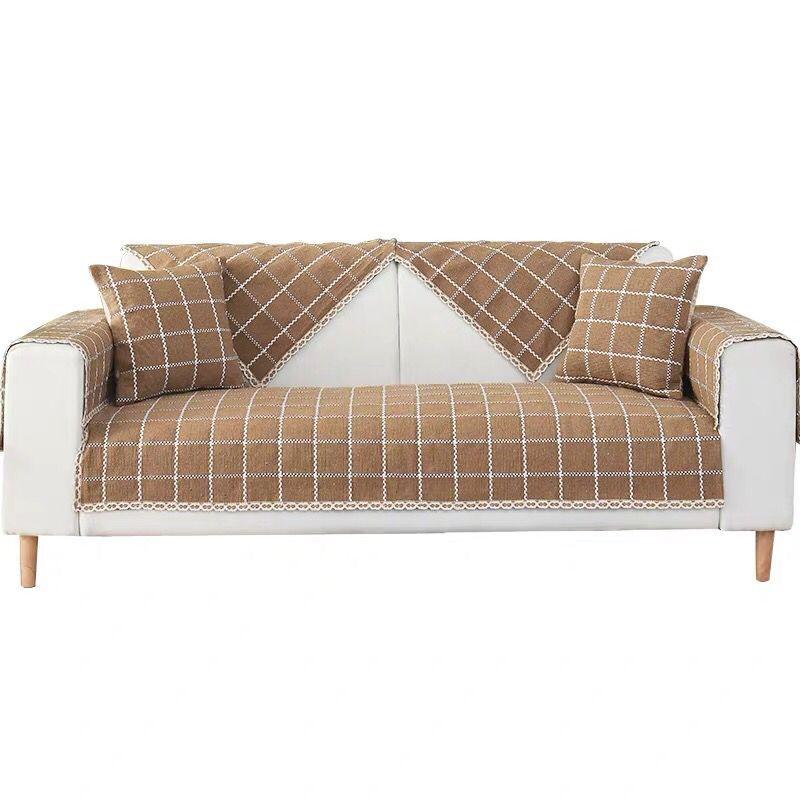 Four Seasons Cotton and Linen Sofa Cushion Fabric Simple Three-person Double Sofa Cushion Sofa Cover Backrest Cover