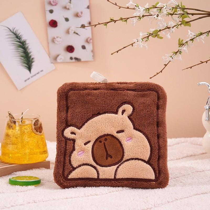 1 Peça Toalha de Mão Animal Fofo Desenho Animado Pendurada Absorvente e Não Solta Cabelo Fácilmente Pano de Mão para Cozinha