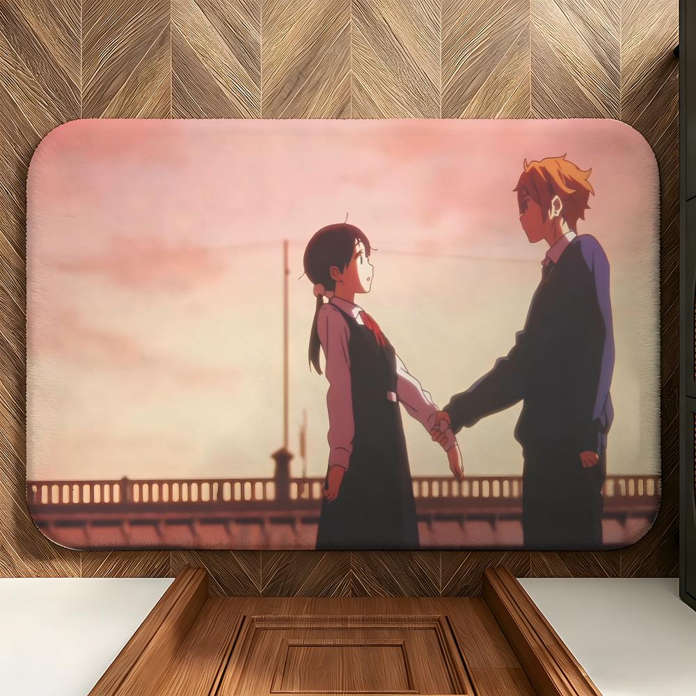 Anime T-Tamako Love S-Story Floor Mat Soft Flannel Floor Mat Suitable for Entryways, Living Rooms, Bedrooms, and Bathrooms