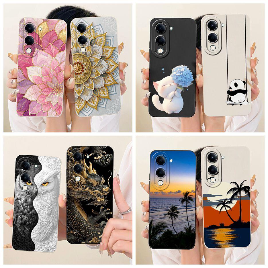 Für Vivo Y04 4G Hülle V2430 Niedliche Candy Cartoon Bemalte Abdeckung Weiche Silikon Handyhülle Für Vivo Y29s Y 29s VivoY04 VivoY29s Fundas