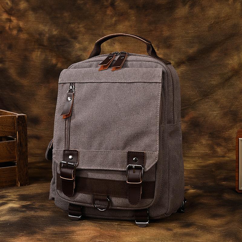 Retro Canvas Casual Plus Large Backpack Student Computer Backpack Business Zipper Strap Travel Cycling Bag