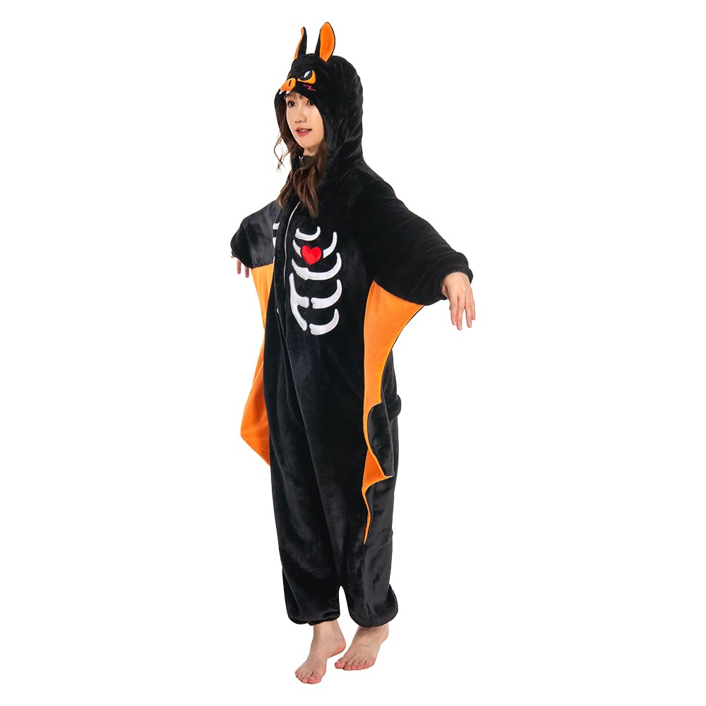 OLAOLA Bat Kigurumi Pajamas for Bat Cosplay Halloween Animal Warm and Perfect for Parties and Cold Weather Protection Adults, Costume, Costume,