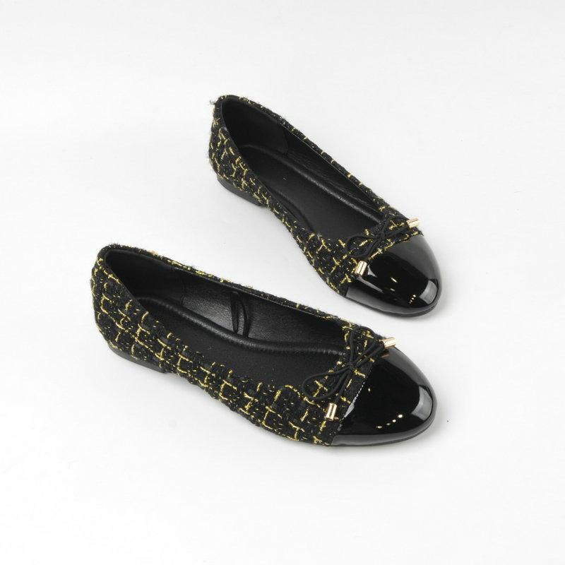 

Женские балетки с мелким вырезом, туфли с бантом, весна-осень 2025, новые лоферы с круглым носком, модная повседневная обувь, мягкая подошва, туфли Мэри Джейн 41 чёрный