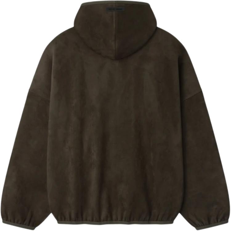 Fear of God Essentials Suede Fleece Modern Hoodie Brown Men Tops 192HO256943F