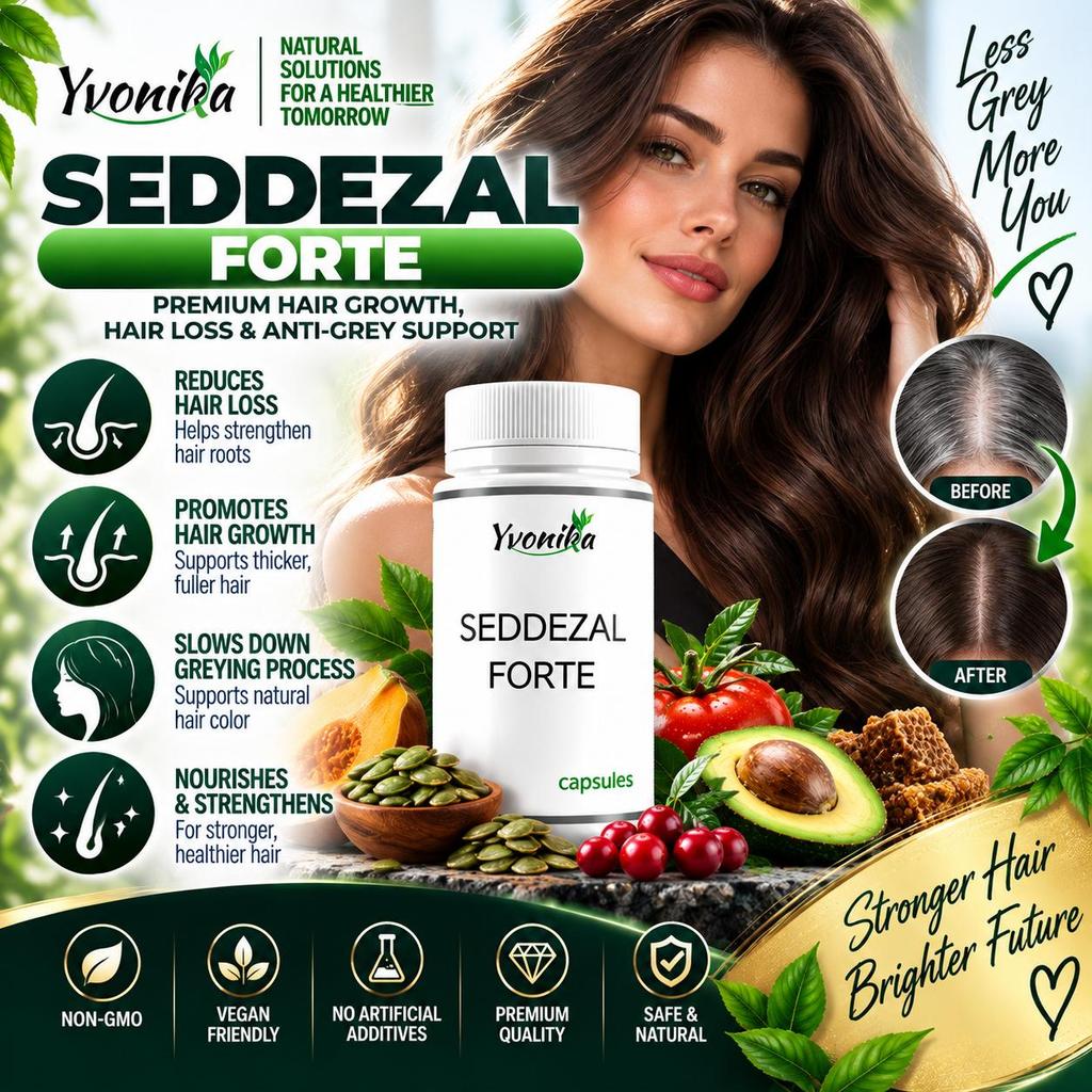 Yvonika Seddezal Forte – Premium Hair Growth, Hair Loss & Anti-Grey Support, 30 Capsules