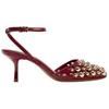 Zara Elegant Fashion Studded Open-Back Round-Toe Mules Women Heels Red 12227510-38