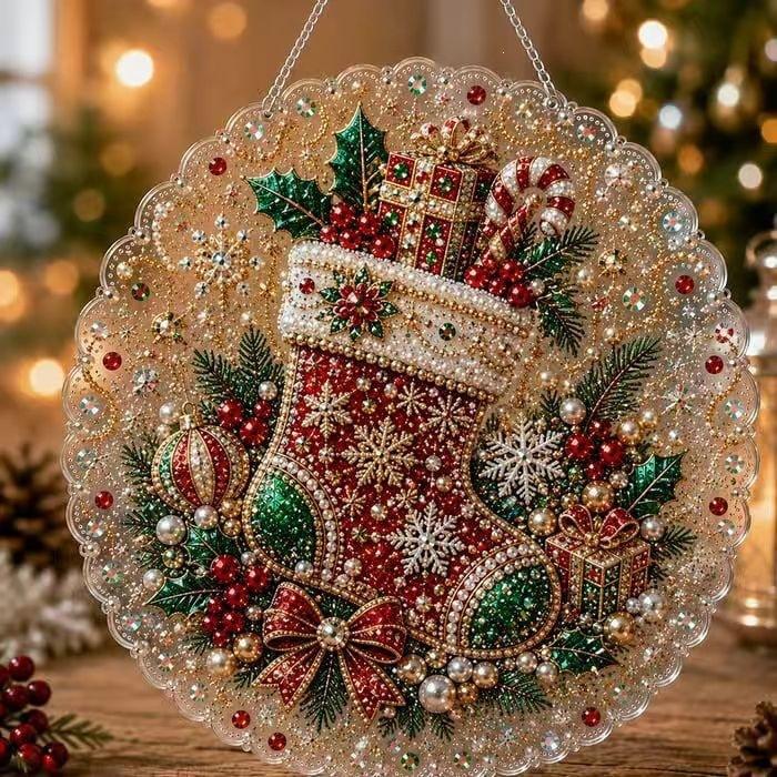 Hq Bestseller Weihnachtsbaum 5D Diamantmalerei Acryl Anhänger Weihnachts-Hängedekoration Handwerk Personalisierte Geschenke
