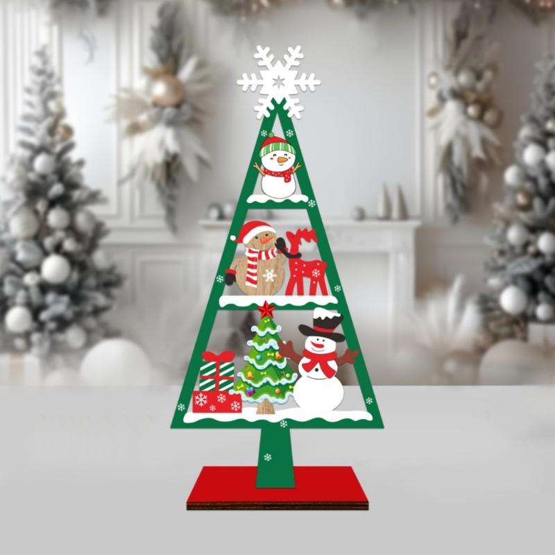 Natural Wood Festival Tree Sculpture Holiday Centerpiece Handmade Desktop Decoration For Christmas Gatherings And Gifts